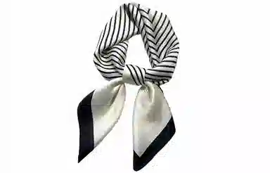 优幽兰 韩版高级感四季通用小方巾气质优雅洋气条纹通勤小领巾搭配衬衫职业装饰护颈围脖子薄围巾实用 聚酯纤维 丝巾 女款