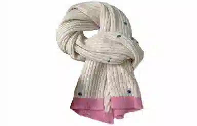 优幽兰 拼色 针织加厚护脖子防风防寒保暖 高级感 绒线围巾 女款