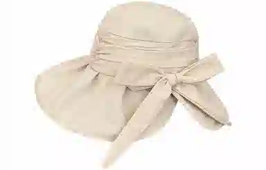 优幽兰 大脸休闲百搭户外防紫外线小众设计感褶皱轻熟薄款春夏新款 聚酯纤维 防晒帽 男女同款情侣款