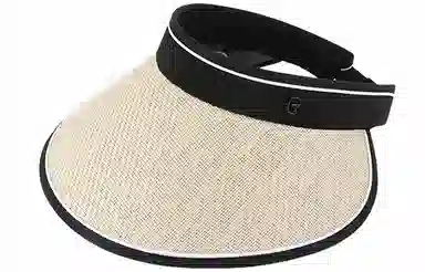 优幽兰 大檐便携可卷户外骑车黑胶防紫外线休闲 草编 防晒帽 女款