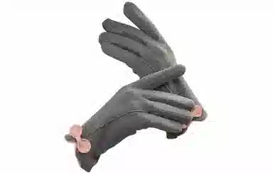 优幽兰 可爱开车保暖韩版复古五指防风防寒可触屏全指加绒弹力分指学生上课写字通勤办公实用 绒线手套 女款