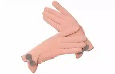 优幽兰 可爱开车保暖韩版复古五指防风防寒可触屏全指加绒弹力分指学生上课写字通勤办公实用 绒线手套 女款