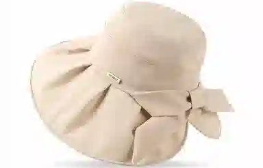 优幽兰 休闲大头围太阳帽时尚韩版遮阳帽显脸小沙滩帽防紫外线旅游实用骑车气质减龄 韩系穿搭 棉 渔夫帽 女款