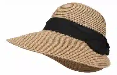 优幽兰 法式高级感显脸小大檐草编帽复古赫本风防紫外线遮阳帽海边度假拍照打卡沙滩帽小众设计感 纤维素材料 防晒帽 女款