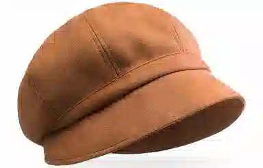 优幽兰 复古大头围显脸小学生慵懒风小众高级感 聚酯纤维 贝雷帽 女款 焦糖色/黑色