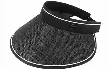 优幽兰 大檐便携可卷户外骑车黑胶防紫外线休闲 草编 防晒帽 女款