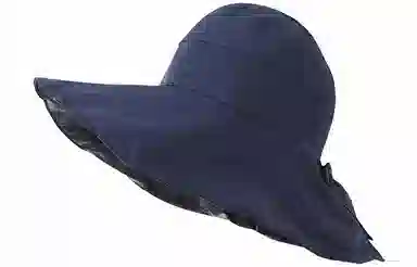 优幽兰 出门黑胶户外防紫外线大帽檐韩版大檐可扎马尾蝴蝶结点缀可折叠 聚酯纤维 防晒帽 女款