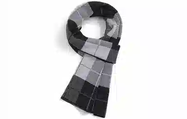 优幽兰 格子拼色显脸小针织加厚防风防寒保暖护脖小众学生 绒线围巾 男款