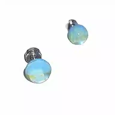 余笙情 闪耀华子 气质简约小众设计高级感 光面立体璀璨爆闪锆石彩色多巴胺日常百搭小巧耳饰 小众百搭 合金 耳钉 男女同款情侣款