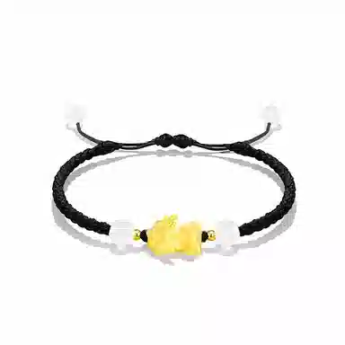 希遇 国潮招财纳福吞金兽 小众转运纳福本命年 可爱貔貅 水晶 手链 男女同款情侣款