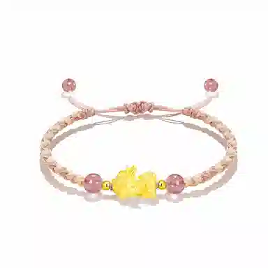 希遇 国潮招财纳福吞金兽 小众转运纳福本命年 可爱貔貅 水晶 手链 男女同款情侣款