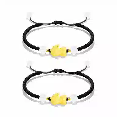 希遇 国潮招财纳福吞金兽 小众转运纳福本命年 可爱貔貅 水晶 手链 男女同款情侣款