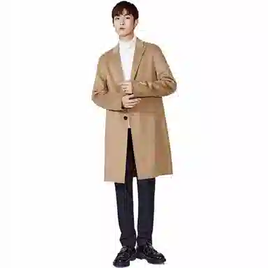 PEACEBIRD MEN Embroidered Double-Sided Long Coat