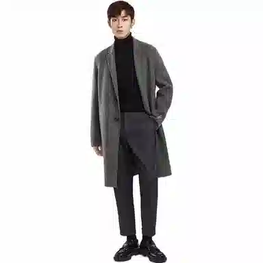 PEACEBIRD MEN Embroidered Double-Sided Long Coat