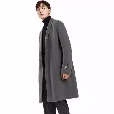 PEACEBIRD MEN Embroidered Double-Sided Long Coat