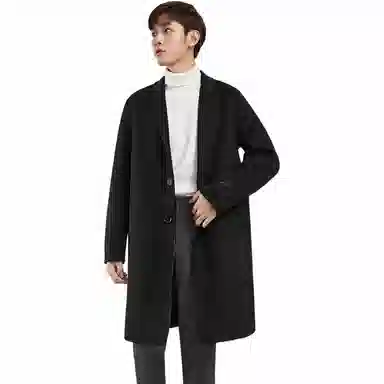 PEACEBIRD MEN Embroidered Double-Sided Long Coat