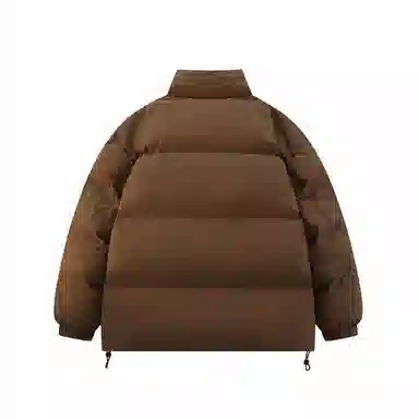 鸭鸭 青少年基础款字母印花条纹拼接撞色休闲宽松时尚百搭校园氛围感加厚防风保暖拉链立领羽绒服 男女同款