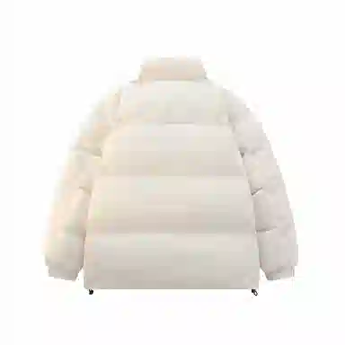 鸭鸭 青少年基础款字母印花条纹拼接撞色休闲宽松时尚百搭校园氛围感加厚防风保暖拉链立领羽绒服 男女同款