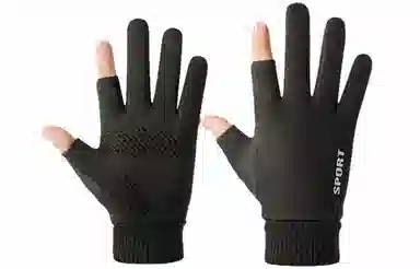 优幽兰 秋冬季摩托车学生骑车纯色棉百搭时尚防寒防冻可触屏露指加厚通勤上班实用护手保暖潮流出行 绒线手套 女款