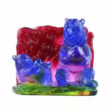 媚之吻 集雅轩宋韶光大师蛇年吉祥物生肖属虎 鸿福齐天 琉璃 摆件 男女同款情侣款