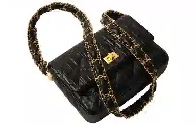 妙迪 小香风经典菱格翻盖链条包小众高级感精致简约百搭时尚上班通勤气质少女小方包 头层牛皮 宽肩带单肩斜挎包 女款 子夜黑