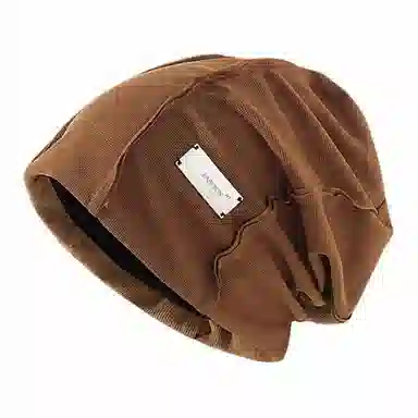 优莲茵 日系金属贴标针织 大头围显脸小时尚街头套 百搭 涤纶 堆堆帽 男女同款情侣款