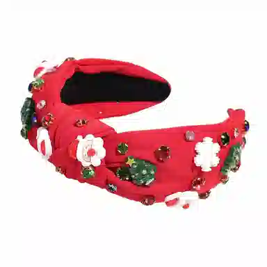 彤彤兔 时尚个性雪花树水钻打结百搭 布料 发箍 女款