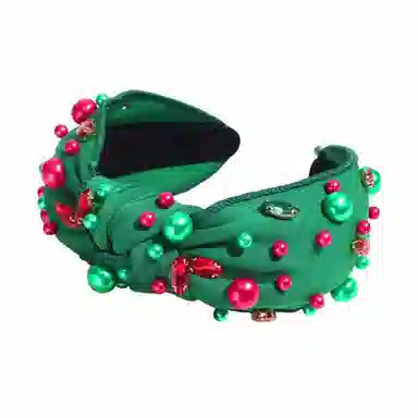 彤彤兔 时尚个性雪花树水钻打结百搭 布料 发箍 女款