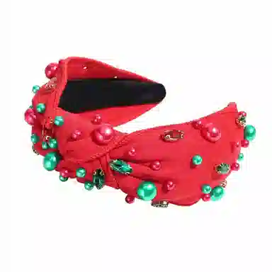 彤彤兔 时尚个性雪花树水钻打结百搭 布料 发箍 女款