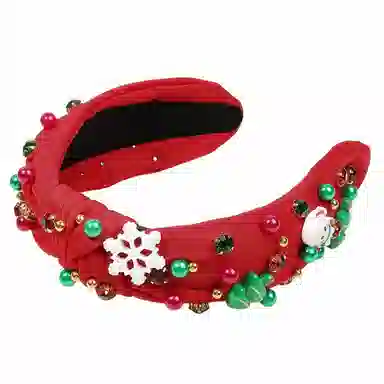 彤彤兔 时尚个性雪花树水钻打结百搭 布料 发箍 女款