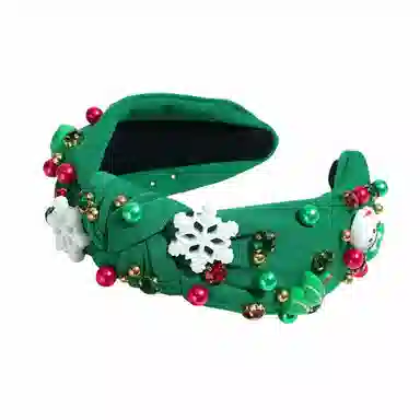 彤彤兔 时尚个性雪花树水钻打结百搭 布料 发箍 女款