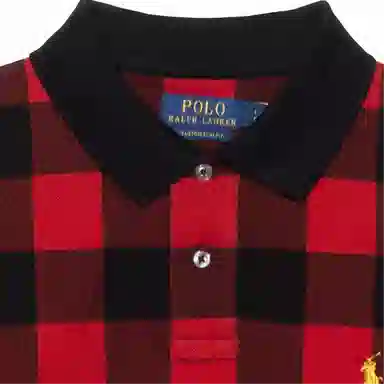 Polo Ralph Lauren FW22 Plaid Logo Polo Shirt Red