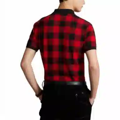 Polo Ralph Lauren FW22 Plaid Logo Polo Shirt Red
