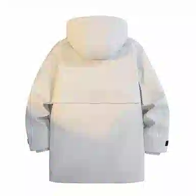 鸭鸭 纯色大口袋保暖防风连帽羽绒服 男款