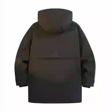 鸭鸭 纯色大口袋保暖防风连帽羽绒服 男款
