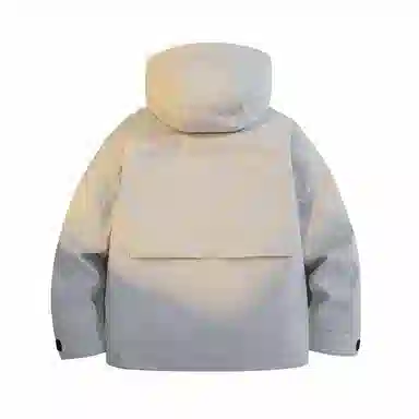 鸭鸭 纯色休闲大口袋短款连帽羽绒服 男款