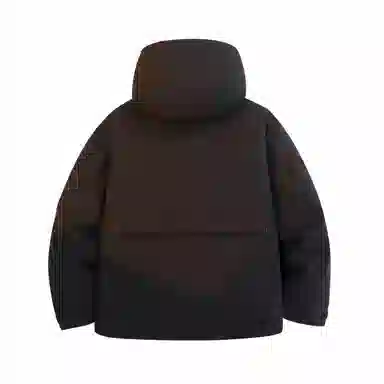 鸭鸭 纯色休闲大口袋短款连帽羽绒服 男款