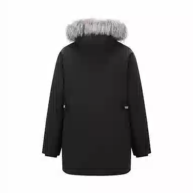 鸭鸭 山系户外多口袋工装风鸭绒休闲保暖宽松连帽套头纯色毛领暗黑羽绒服 男女同款