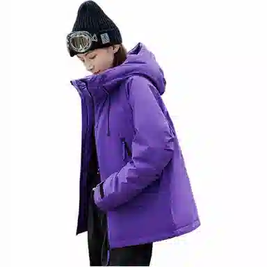 鸭鸭 纯色连帽长袖羽绒服 男女同款