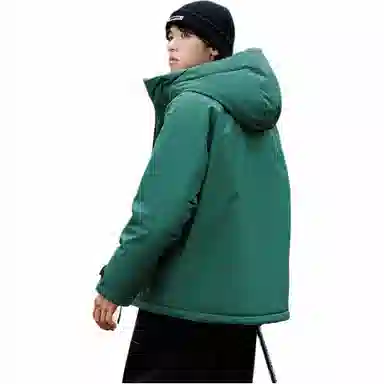 鸭鸭 纯色连帽长袖羽绒服 男女同款