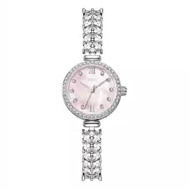 匹克手表女士款学生职场穿搭轻奢小众高级感满钻大牌正品 石英机芯 精钢表带 国表 女表 粉色表盘 防水高颜值礼盒套装