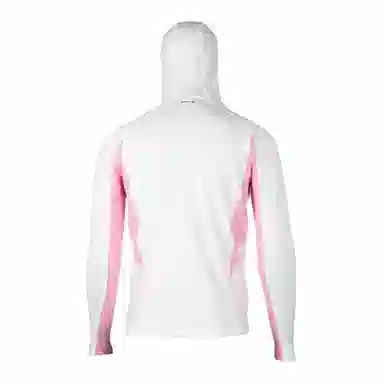 李质造 综合训练系列 吸汗透气足球连帽训练服长袖健身衣 男款 白粉