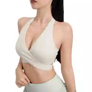 莫代尔 纯色交叉美背防震防下垂文胸 女款