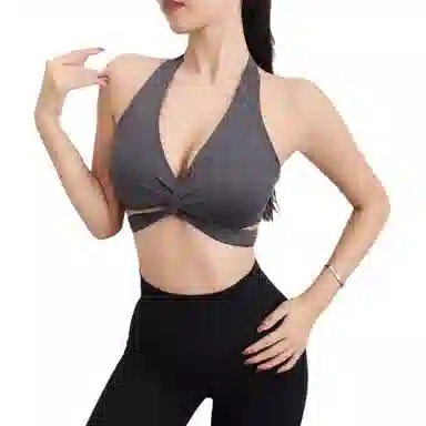 莫代尔 纯色交叉美背防震防下垂文胸 女款