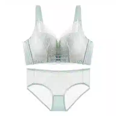 欧迪芬 舒适聚拢上托纯欲蕾丝加高全包软支撑侧收防外扩无钢圈内衣裤套装 女款