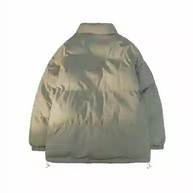 美式复古无性别主义高街简约基础款日常通勤百搭下摆抽绳可调节纯色立领宽松加厚保暖舒适棉服 男女同款