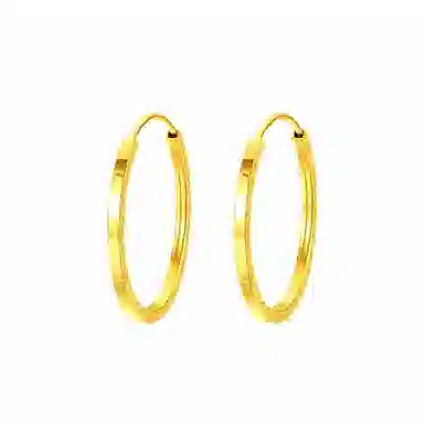 中国珠宝 大圆 犹如朝阳般温暖的光芒 展现你高雅与知性的一面 贤淑雅致 个性独特 优雅灵动 足金 按克计价 黄金耳环 女款