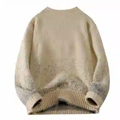 基础款渐变套头圆领保暖舒适百搭加绒宽松不扎身弹力内搭厚款长袖针织毛衣 男女同款