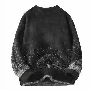 基础款渐变套头圆领保暖舒适百搭加绒宽松不扎身弹力内搭厚款长袖针织毛衣 男女同款