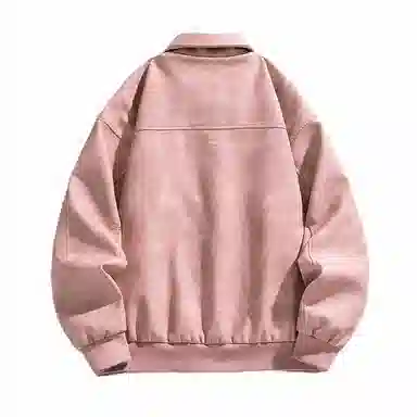 纯色翻领防风防水保暖宽松夹克外套 男女同款